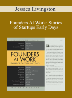 Jessica Livingston – Founders At Work: Stories of Startups Early Days